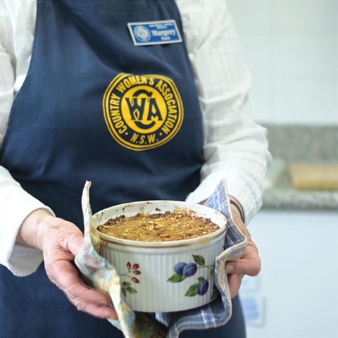 Woman holding crumble