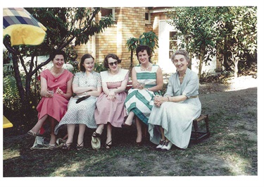 Ryde Library staff. Maud Mary (Mollie Donaldson) (seated right) was the Chief Librarian with Ryde Municipal Library from 1951-1962.  Ryde Library Service.