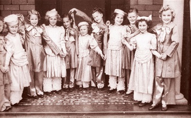 Miss Green’s children’s dance group 1940s.  Miss Green operated a dance studio in Gladesville on Victoria Road, corner with Hepburn Street.  Ryde District Historical Society. Image 3567; negative 146/29.