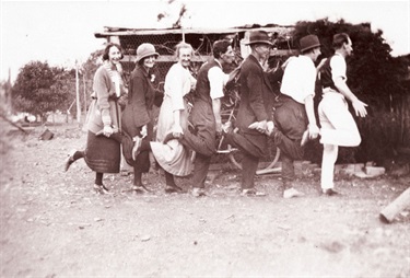 The St Julian family of Culloden Road, Marsfield 1920s.  It’s great to see people just having fun!.  Ryde District Historical Society. Image 6212; negative 238/15.