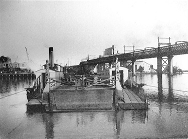 Ryde Punt crossing the Parramatta River, 1931. The punt crossed from Ryde to Rhodes just east of the Meadowbank Railway Bridge and was in operation from 1898. There was no time-table but the puntman was supposed to answer the call of a bell. The construction of the Ryde Bridge in the 1930s made the Ryde Punt redundant and it ceased operation. Ryde Library Service. Acc. 4969324. Ryde Punt / 7.