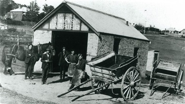 Wicks Farrier, Parkes Street (now 52 Blaxland Road), Ryde pre World War II. Commercial centres such as Parkes Street (now Blaxland Road) at Ryde not only had shops with merchandise but services such as farriers. Ryde Library Service. Acc. 6268390. Parkes Street, Ryde / 18.