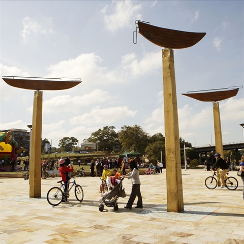 Wind Vanes sculpture at Ryde Wharf Reserve