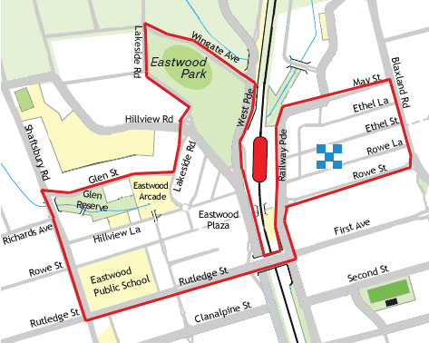 diagram of alcohol free zone in eastwood 