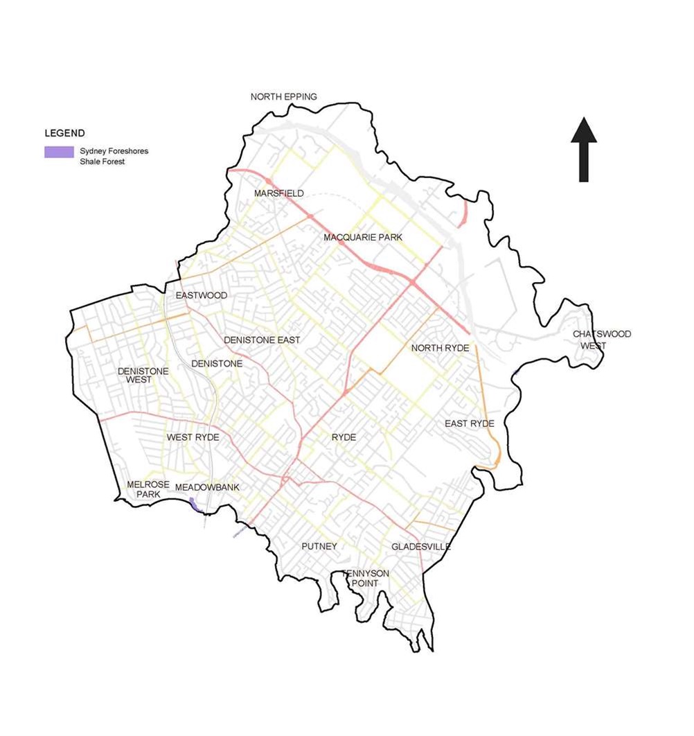 Sydney foreshores shale forest map