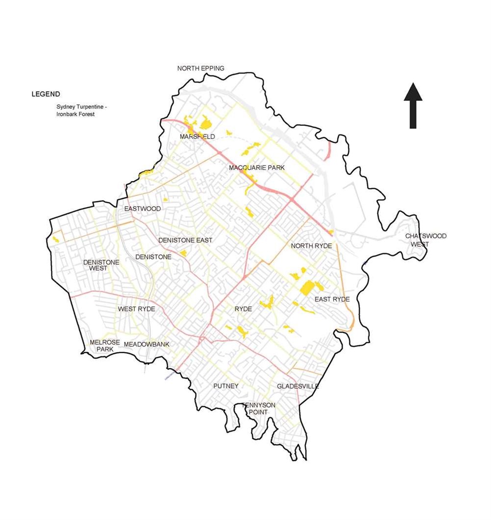Sydney turpentine ironbark forest map