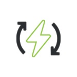 Lightning bolt icon with arrows