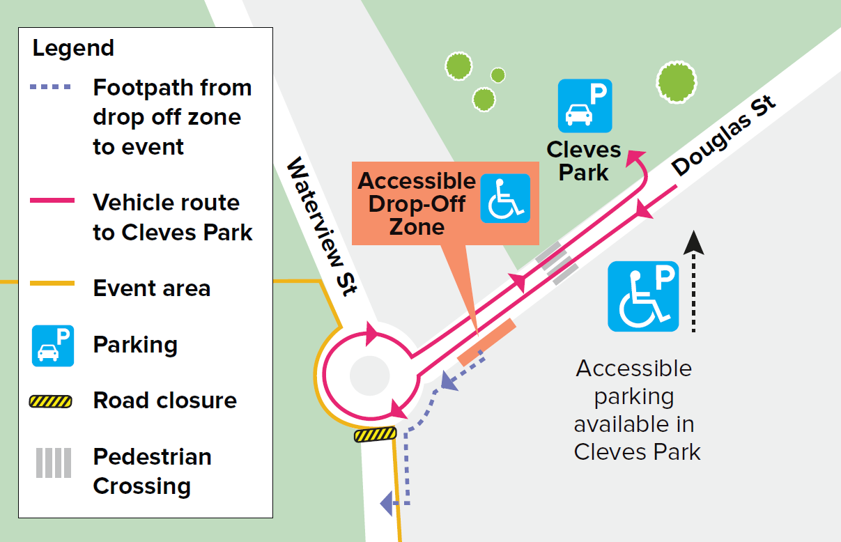 Image of the Cork and Fork Accessibility and Parking Map