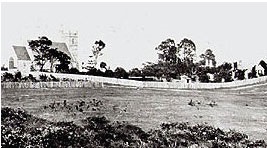 Looking at the village of Ryde and the old Wesleyan Chapel, from below St Anne's Church, around 1863