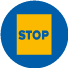 STOP on blue background