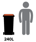 An illustration of a waste bin next to a person