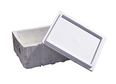 Polystyrene box with lid off