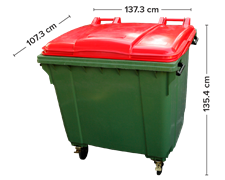 Image of a 1100L Recycling, Waste and Garden Organics Bin