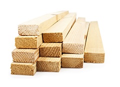 Pile of treated timber