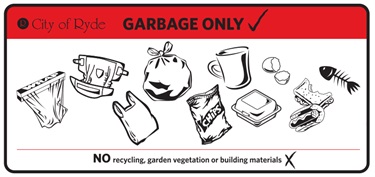Garbage bin sticker