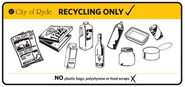 Recycling bin sticker